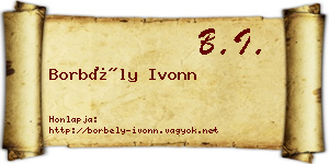 Borbély Ivonn névjegykártya
